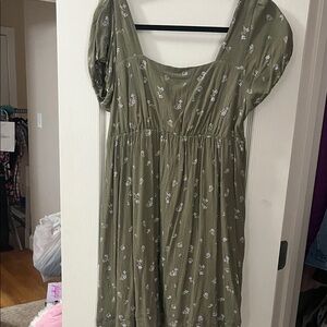 SO Olive Floral Mini Dress